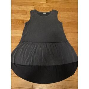 Mote, Anthropologie women’s dark grey crew neck sleeveless high/low tunic sz med